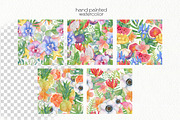Watercolor Tropical Clipart, a Food Illustration by OllyKo Art (Thumbnail 7 of 8)