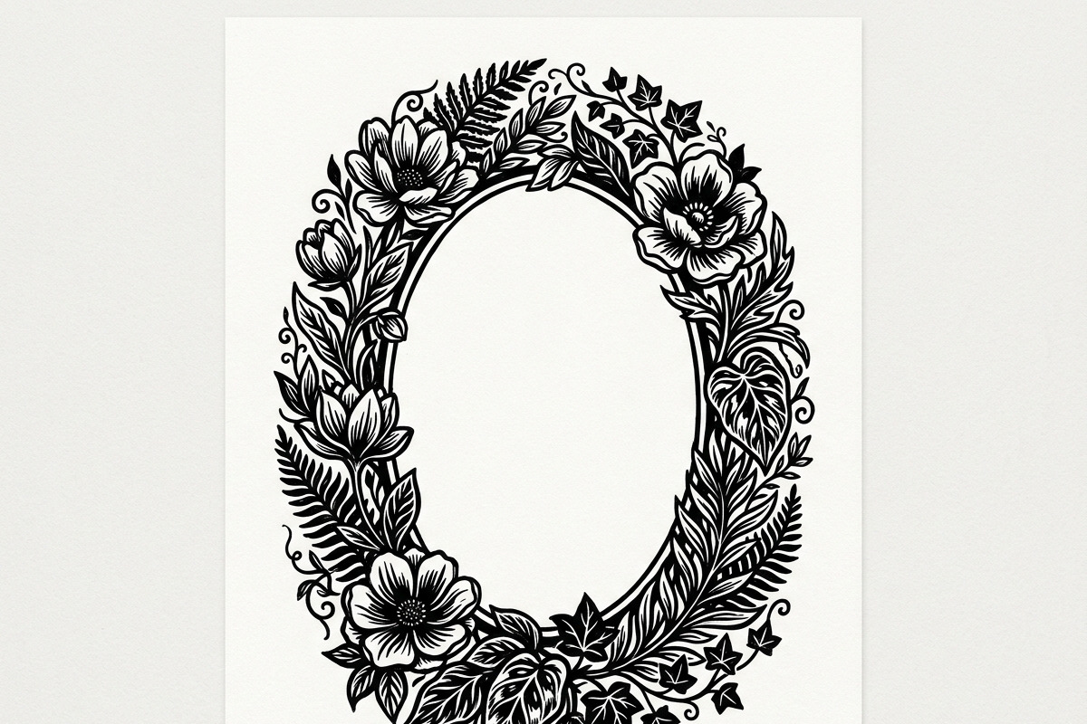50 Elegant Floral Oval Mirror Frame, a Decorative Illustration by Amazin_art (Photo 17 of 26)