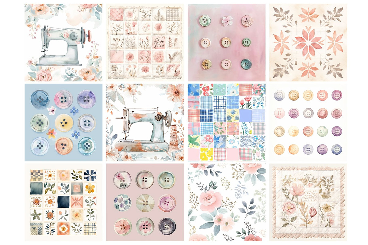 Sew Sweet Sewing Backgrounds, a Background Graphic by NadiaTheronArt