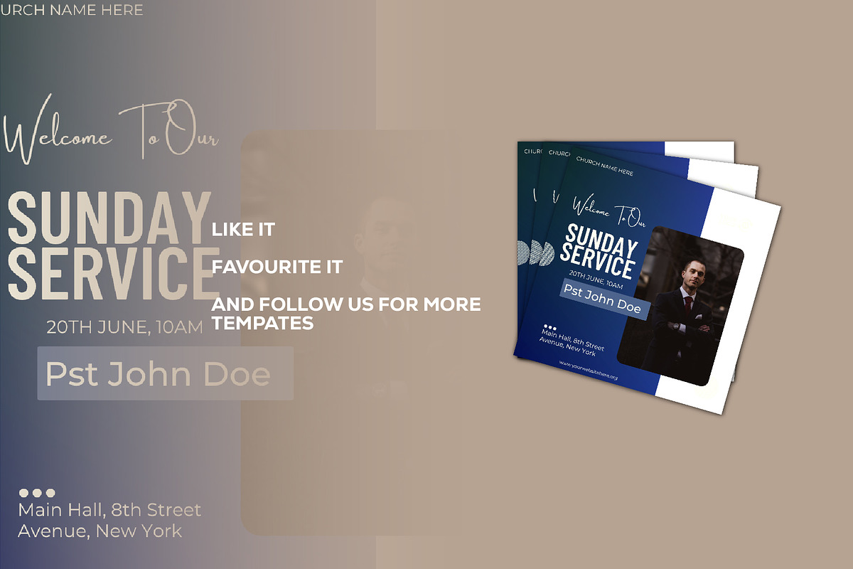 Church Flyer Canva Template, a Social Media Template by Sipi_Graphics (Photo 3 of 3)