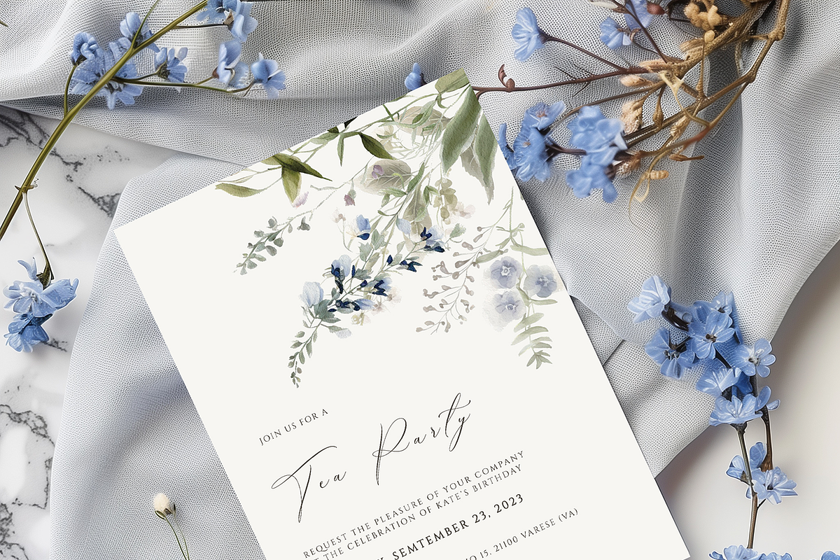 Airy Blue Floral, a Decorative Illustration by heyiamalice (Photo 7 of 11)