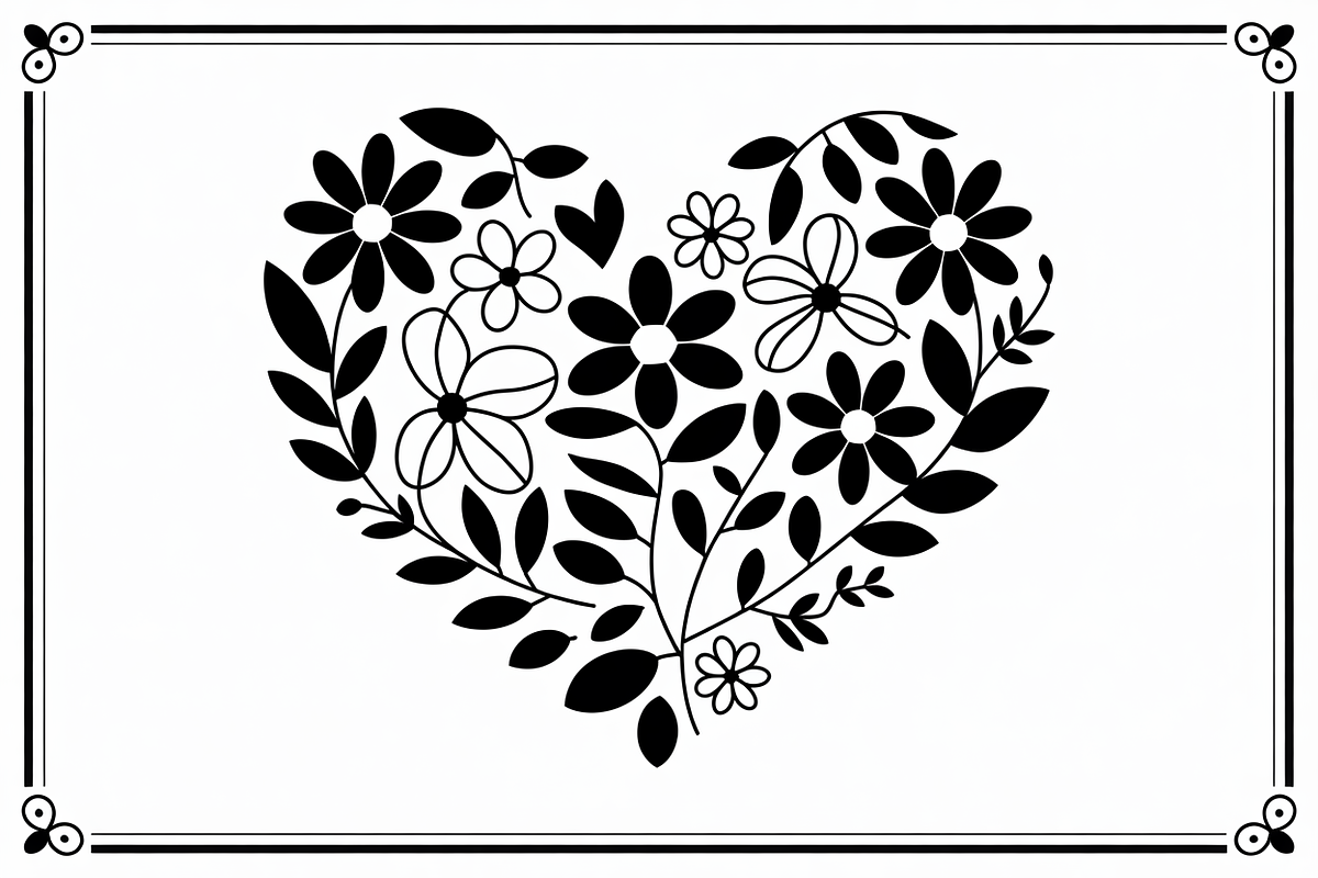 Elegant Black Floral Heart, an Illustration by Amazin_art (Photo 2 of 16)