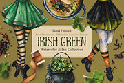 Irish Green Watercolor & Ink Set, a Food Illustration by Fluffy Unicorn (Thumbnail 1 of 10)