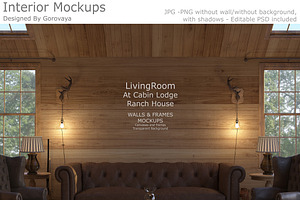 Interior Mockup, Ranch Cabin Log