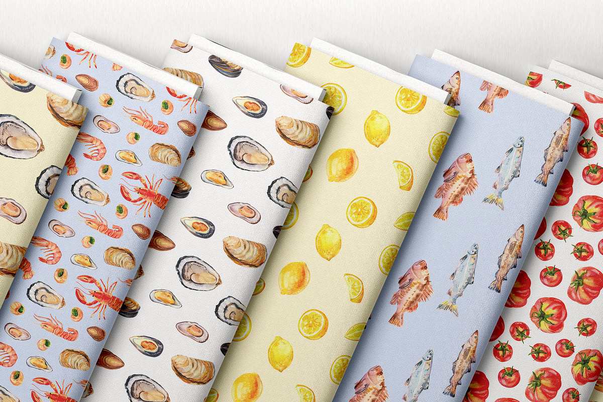La Mer Mediterranean Seafood Graphic, a Food Illustration by Volha Studio (Photo 13 of 15)