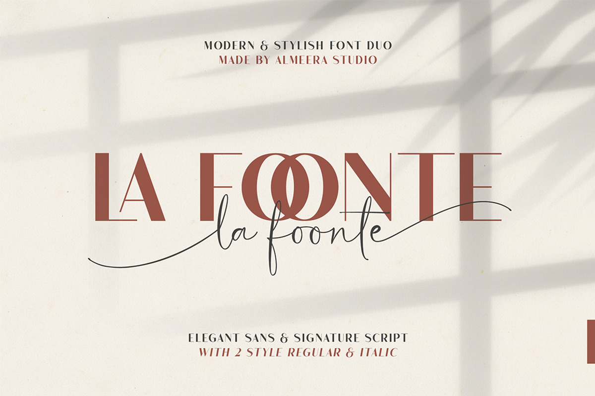 La Foonte | Sans Script Font Duo, a Sans Serif Font by Almeera Std (Photo 1 of 20)
