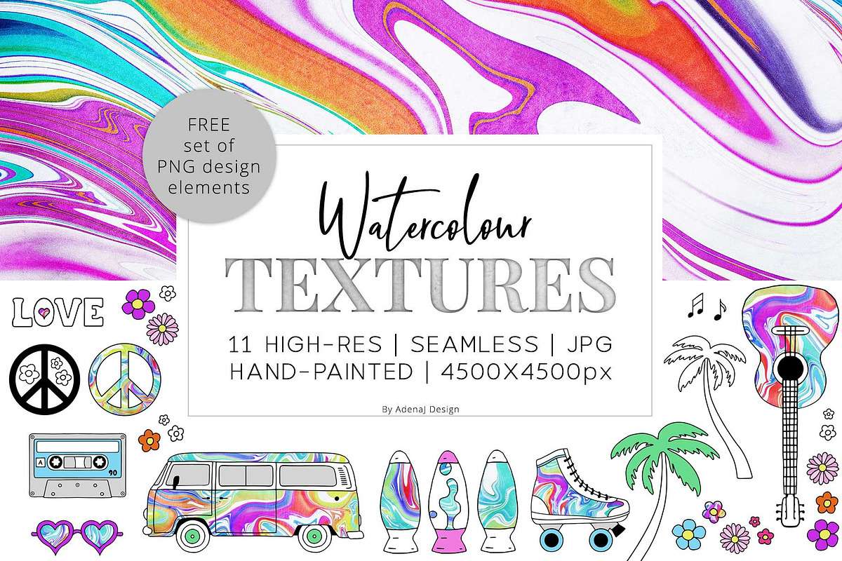 Groovy psychedelic textures kit, a Texture Graphic by AdenaJ (Photo 1 of 16)