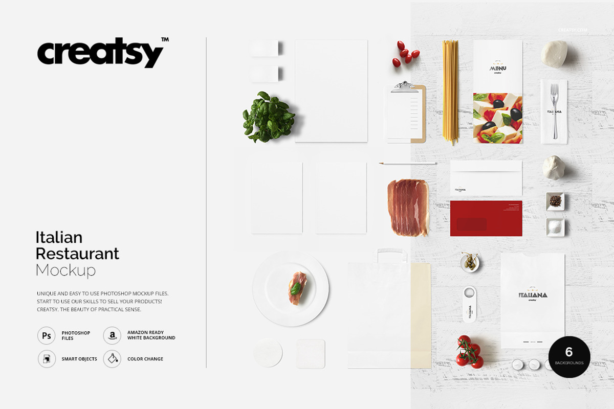 Italian Restaurant Mockup, a Mockup by Creatsy (Photo 1 of 6)