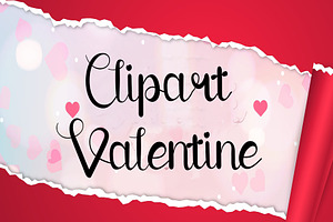 Clipart Valentine, a Script Font by Gia Letter