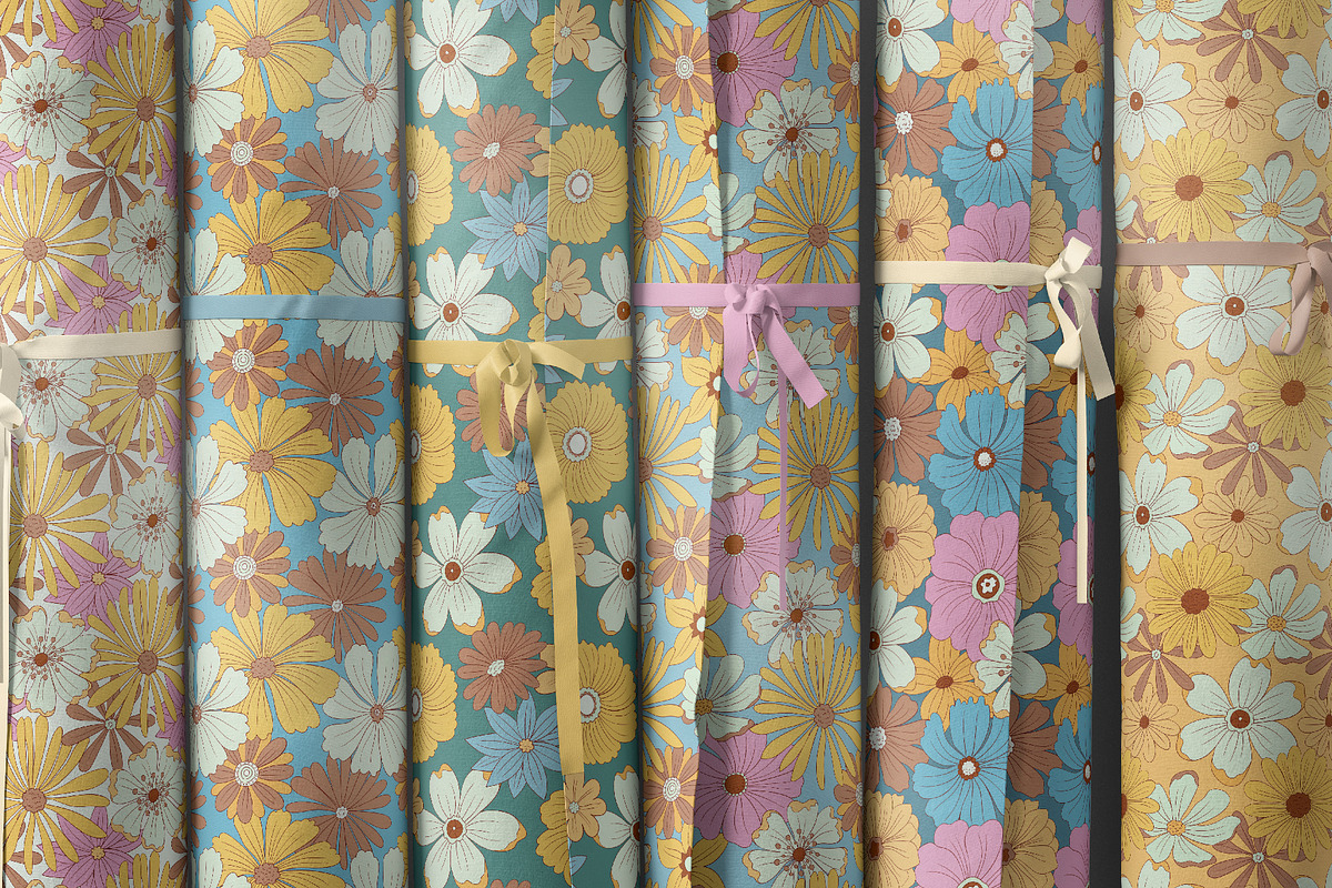 Wild Retro Floral Seamless Patterns, a Pattern Graphic by Tiger and Flower (Photo 5 of 20)
