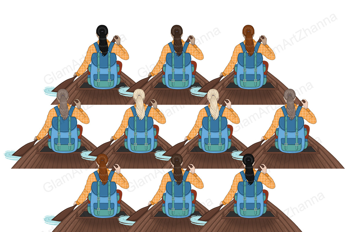 Lake Life Girls Clipart, a Person Illustration by GlamArtZhanna (Photo 7 of 7)