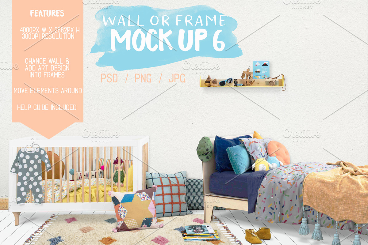 Kids Room Wall/Frame Mock Up 6, a Print Template by Whimsicality (Photo 1 of 4)