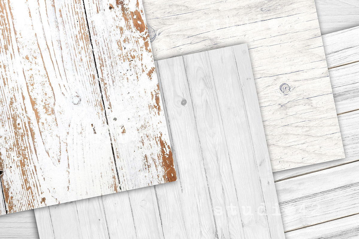 White Wood Background Digital Papers, a Texture Graphic by DreamStudio42 (Photo 2 of 4)