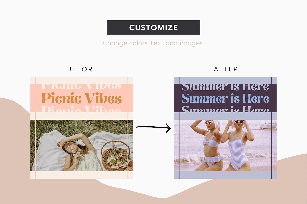 Boho Instagram Templates Canva, a Social Media Template by ILLONA GRAPHICS (Photo 8 of 9)