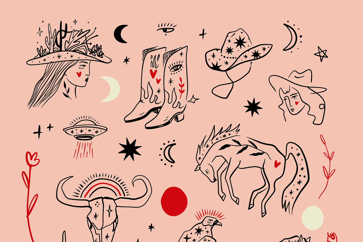 Space Cowgirl Bundle, an Animal Illustration by Annie Konst (Photo 2 of 14)