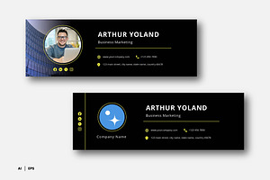 Black Minimalist Email Signature, a Templates & Theme by Siska Arista