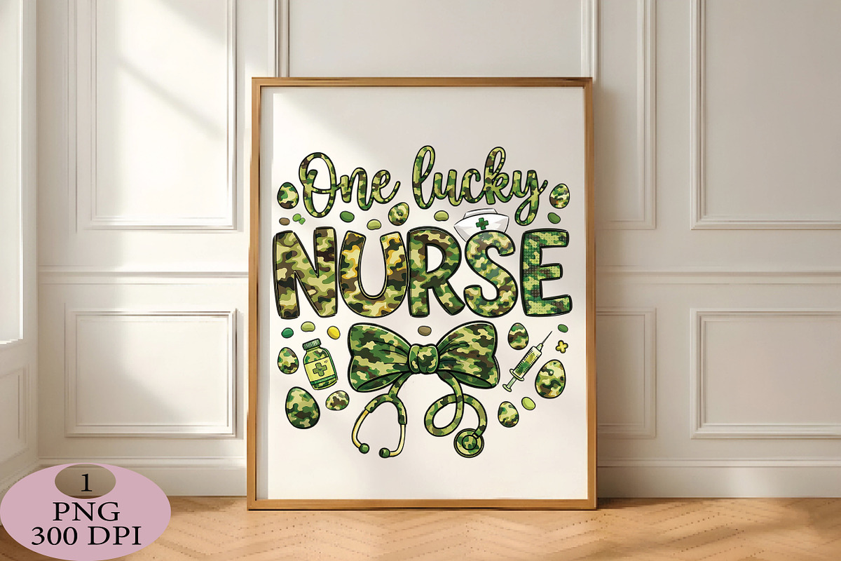 One Lucky Nurse Camo PNG, an Illustration by Daily.Designs (Photo 4 of 5)