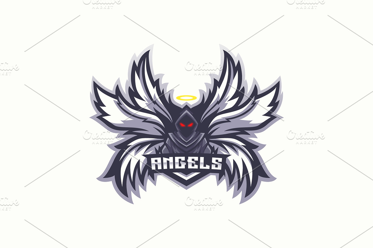 Angel Skull Mascot Esport Logo, a Branding & Logo Template by prps.std (Photo 2 of 3)