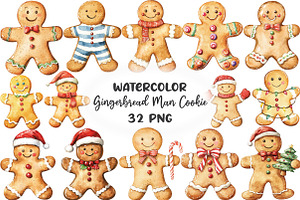 Christmas Gingerbread Man Cookie, an Illustration by CraftArtStudio