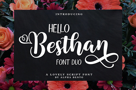 Hello Besthan Font Duo, a Script Font by Alpha Bento