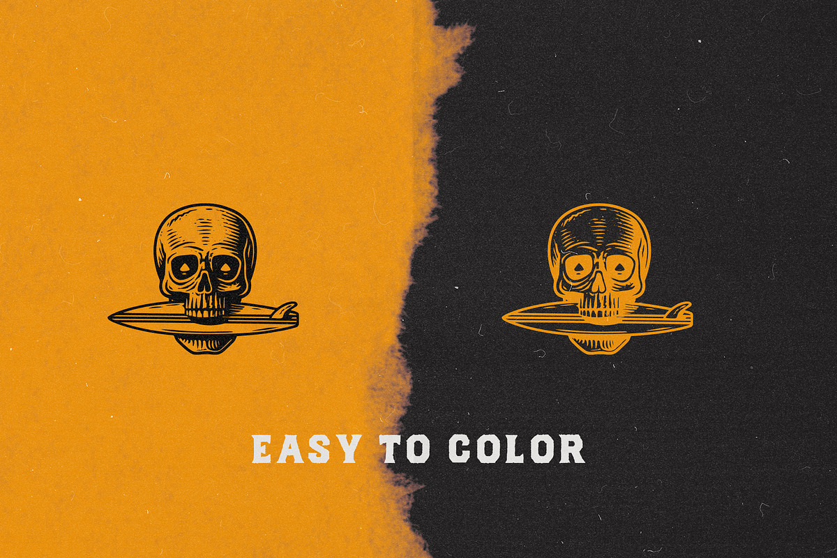 Vintage Surf Badge & Illustrations, an Illustration by elliazidi.designs (Photo 4 of 7)