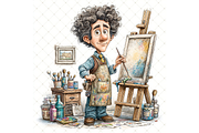 Male Artist Clipart JPG, a Person Illustration by Memories By Lea (Thumbnail 8 of 20)