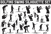 golfing swing silhouettes showcasing, an Illustration by Amazin_art (Thumbnail 1 of 31)