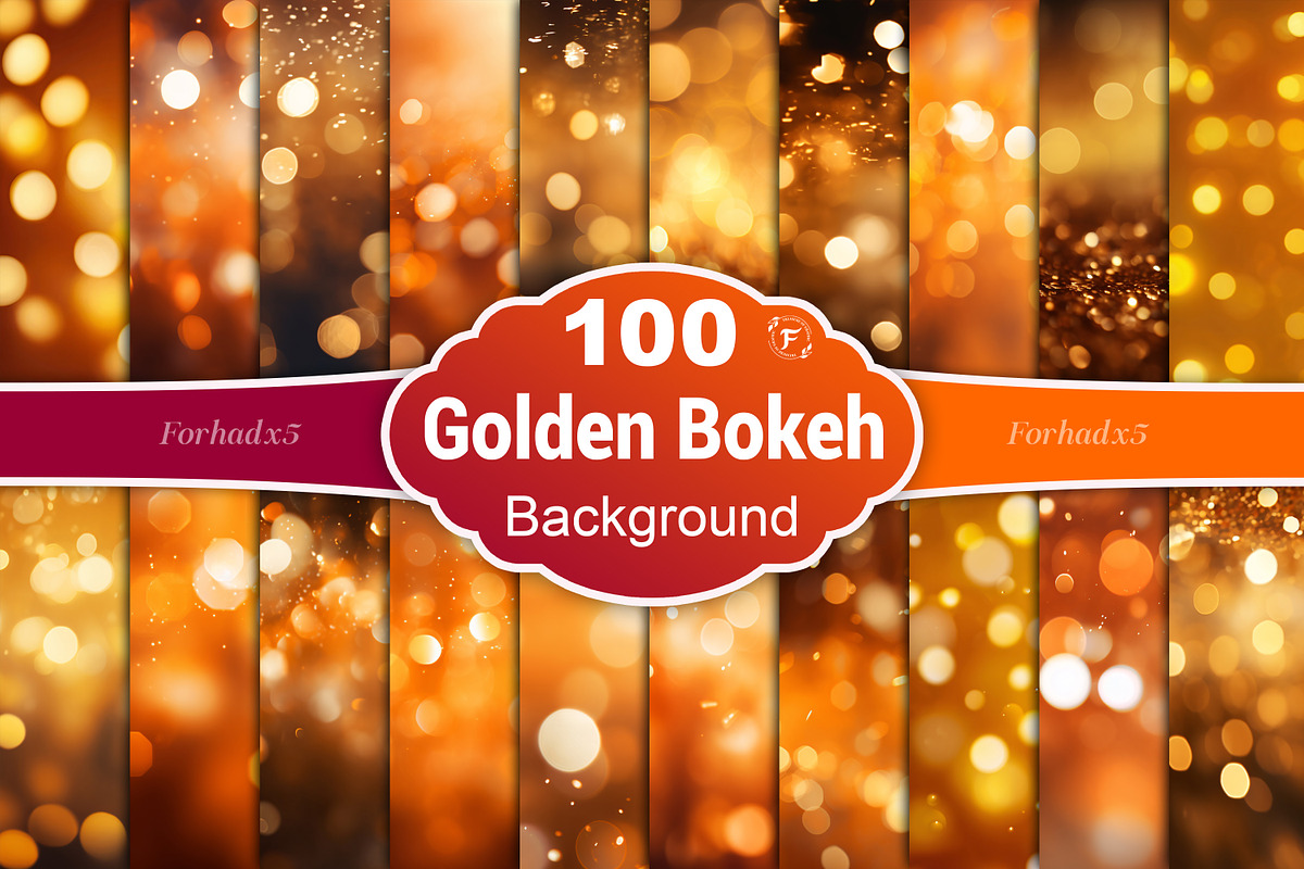 Golden Bokeh Wallpaper Bundle, a Background Graphic by Forhadx5 (Photo 1 of 8)