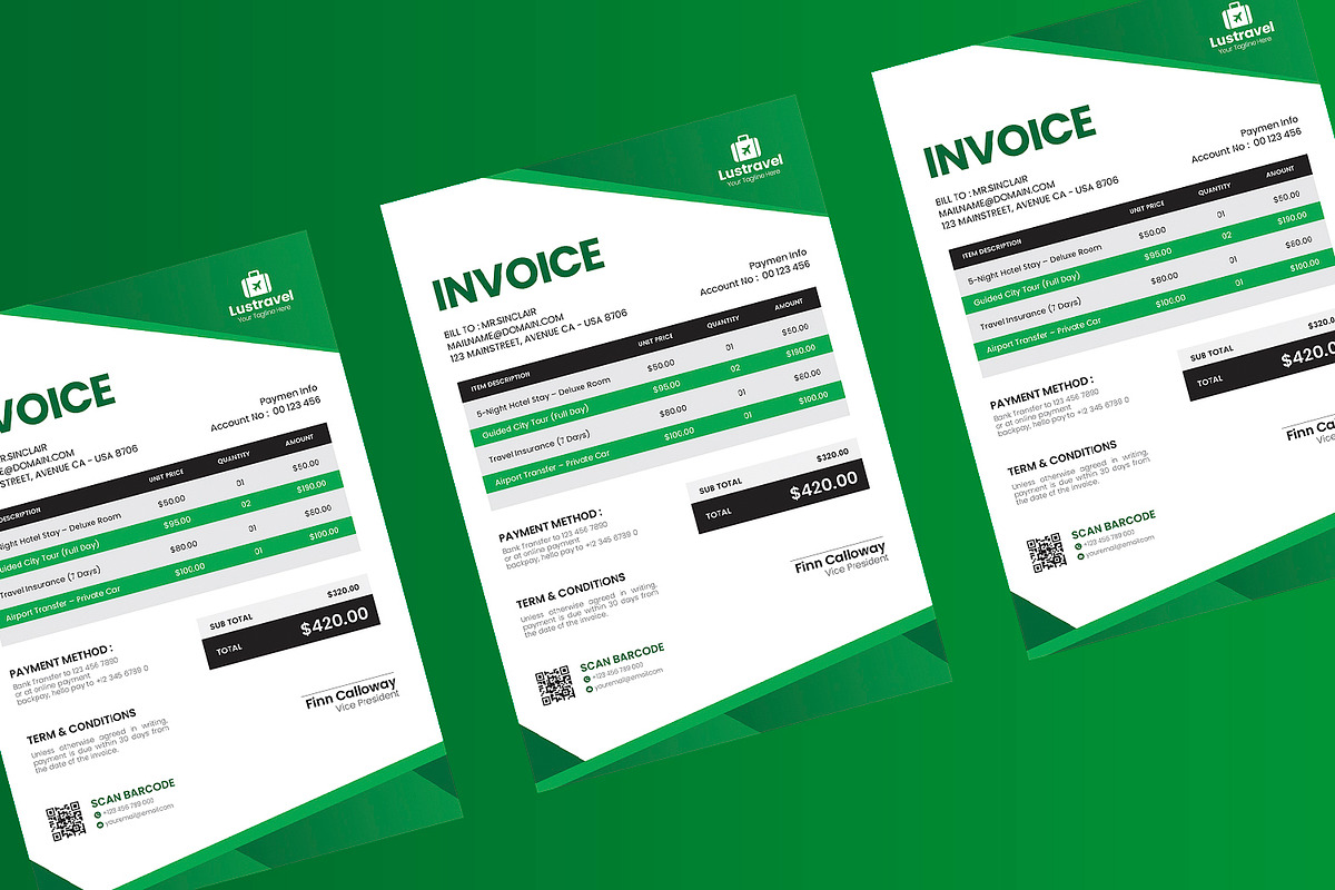 Lustravel - Invoice, a Stationery Template by Esensifiksi.studio (Photo 3 of 3)