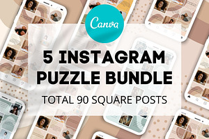 5 Instagram Puzzle Bundle Canva