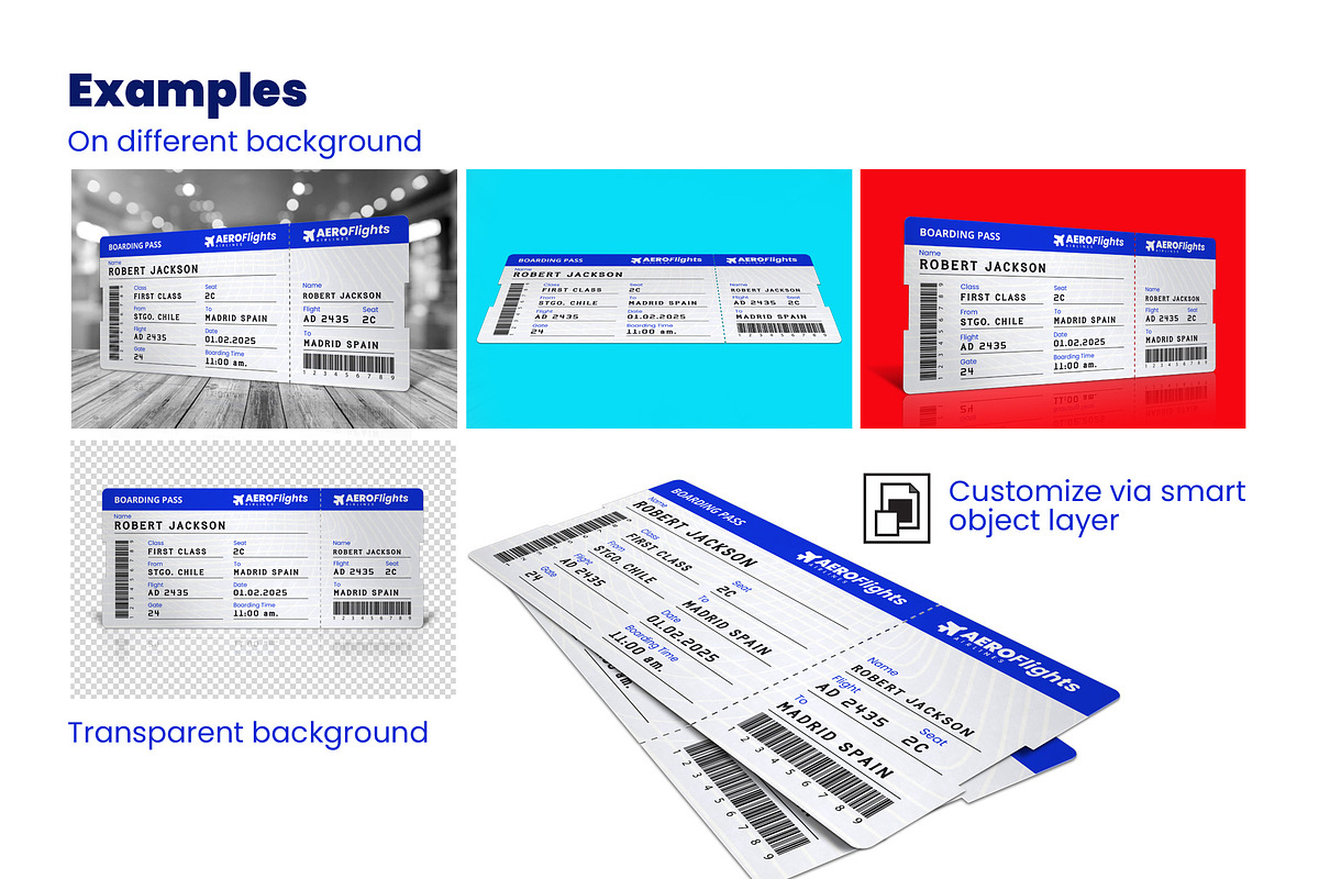Boarding Pass Mockup, a Product Mockup by doghead (Photo 2 of 2)