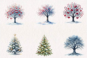 Winter Trees Collection, a Seasonal Illustration by CreationArt (Thumbnail 3 of 7)