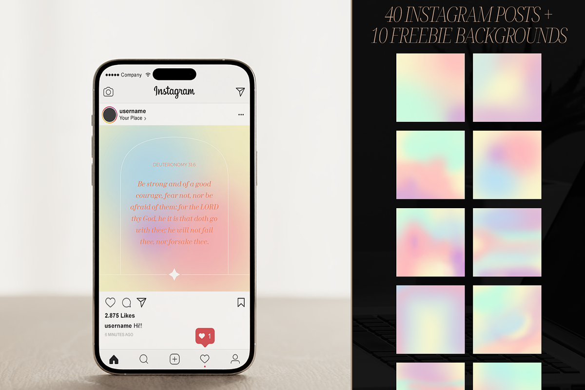 40 Bible Verses Instagram Posts, a Social Media Template by Creatif Foundry (Photo 6 of 8)
