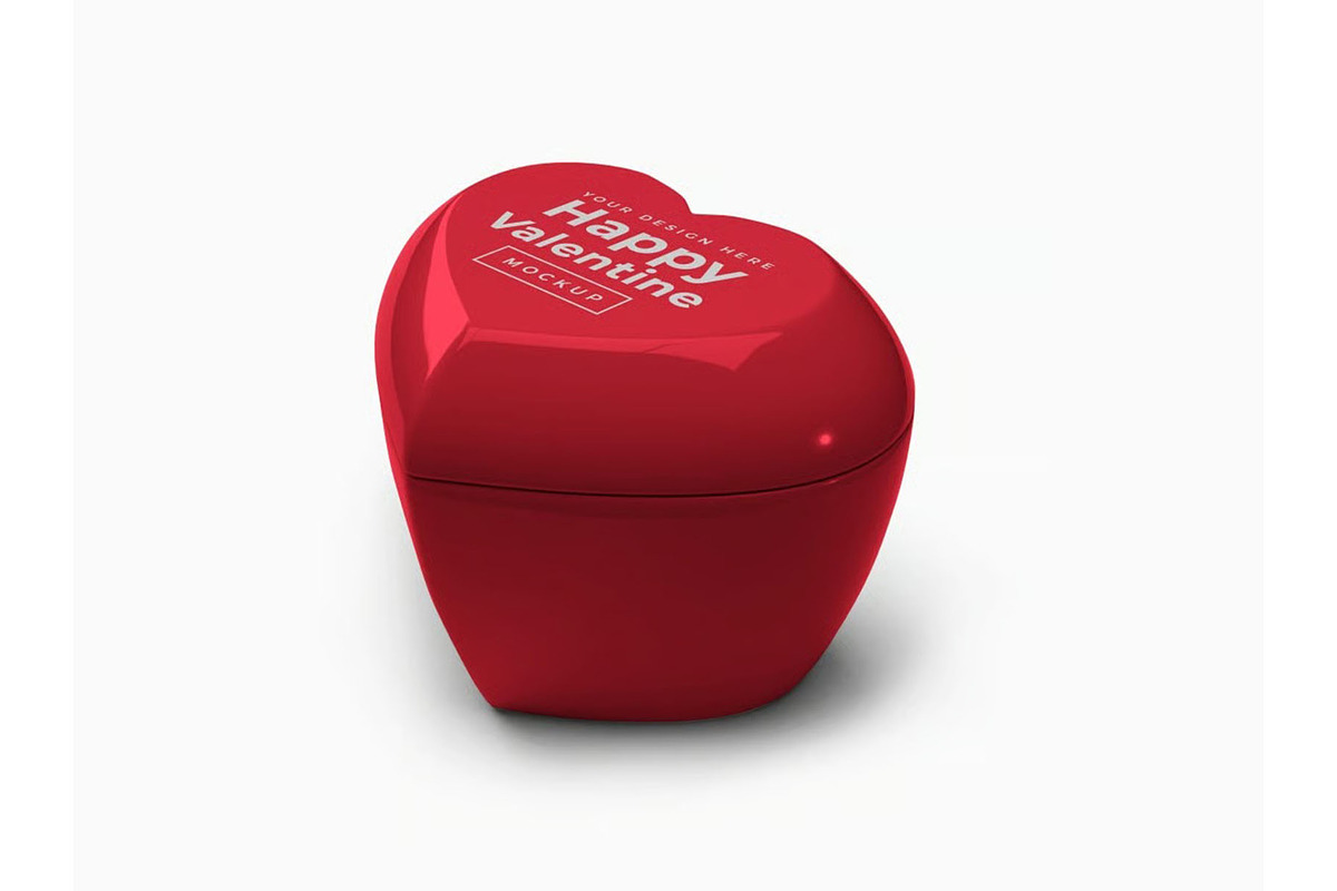 Heart Container with Lid Mockup, a Cups & Container Mockup by DesignRushMarket (Photo 11 of 11)