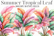 Whimsical Summer Tropical Leaf Clipa, an Illustration by Designworld (Thumbnail 1 of 8)