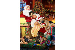 German Shepherd Dog Xmas Wall Art