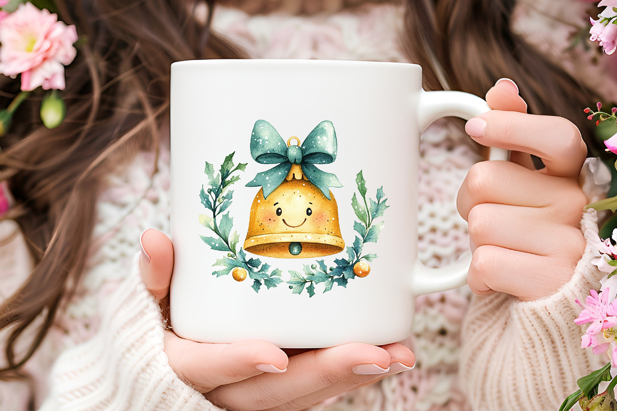 Cute Christmas Watercolor Clipart, an Illustration by RobertsArt (Photo 2 of 7)