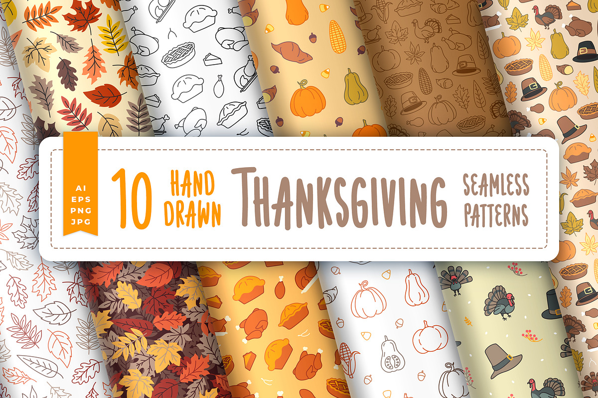 Autumn Thanksgiving Seamless Pattern, a Pattern Graphic by oelhoem (Photo 1 of 5)