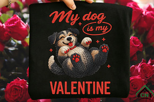 Yarn Crochet Valentine's Day Dog PNG, an Illustration by Craft Nest