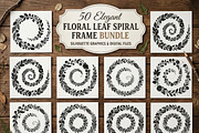 50 Elegant Floral Leaf Spiral Frame, a Decorative Illustration by Amazin_art (Thumbnail 1 of 39)