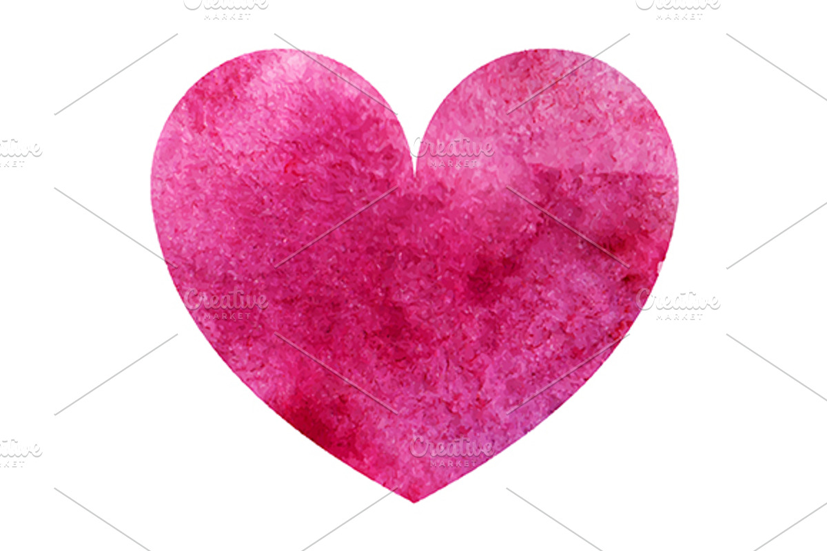 Watercolor pink heart love symbol, a Decorative Illustration by Art By ...