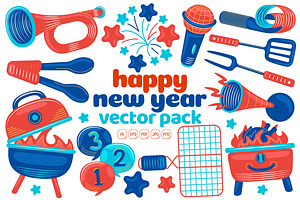 Happy New Year Vector Pack #02, an Object Graphic by MEDZ