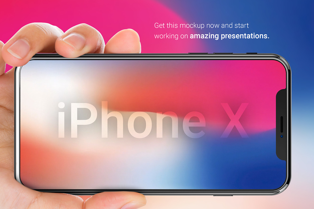 iPhone X Mockup with Hand Straight, an iPhone Mockup by Design Bits (Photo 7 of 7)