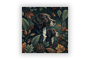 Autumn Dog Woodland Digital Paper, a Pattern Graphic by FloridPrintables (Thumbnail 6 of 9)