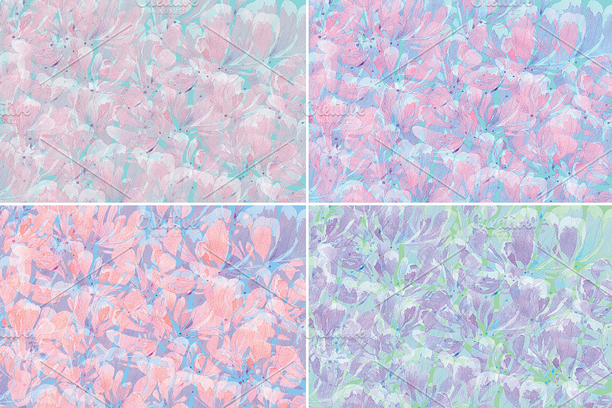 Watercolor Flowers, a Texture Graphic by Natalia Flurno (Photo 4 of 4)