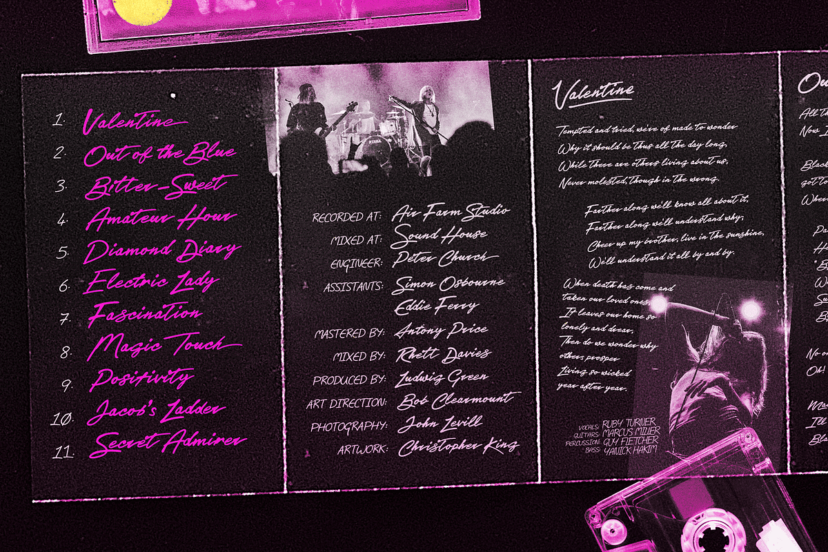 Sleeve Notes: Analogue Script Font, a Script Font by Wingsart Studio (Photo 10 of 12)