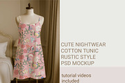 Night wear tunic psd rustic mockup, a Shirt Mockup by jenartstudio (Thumbnail 2 of 3)