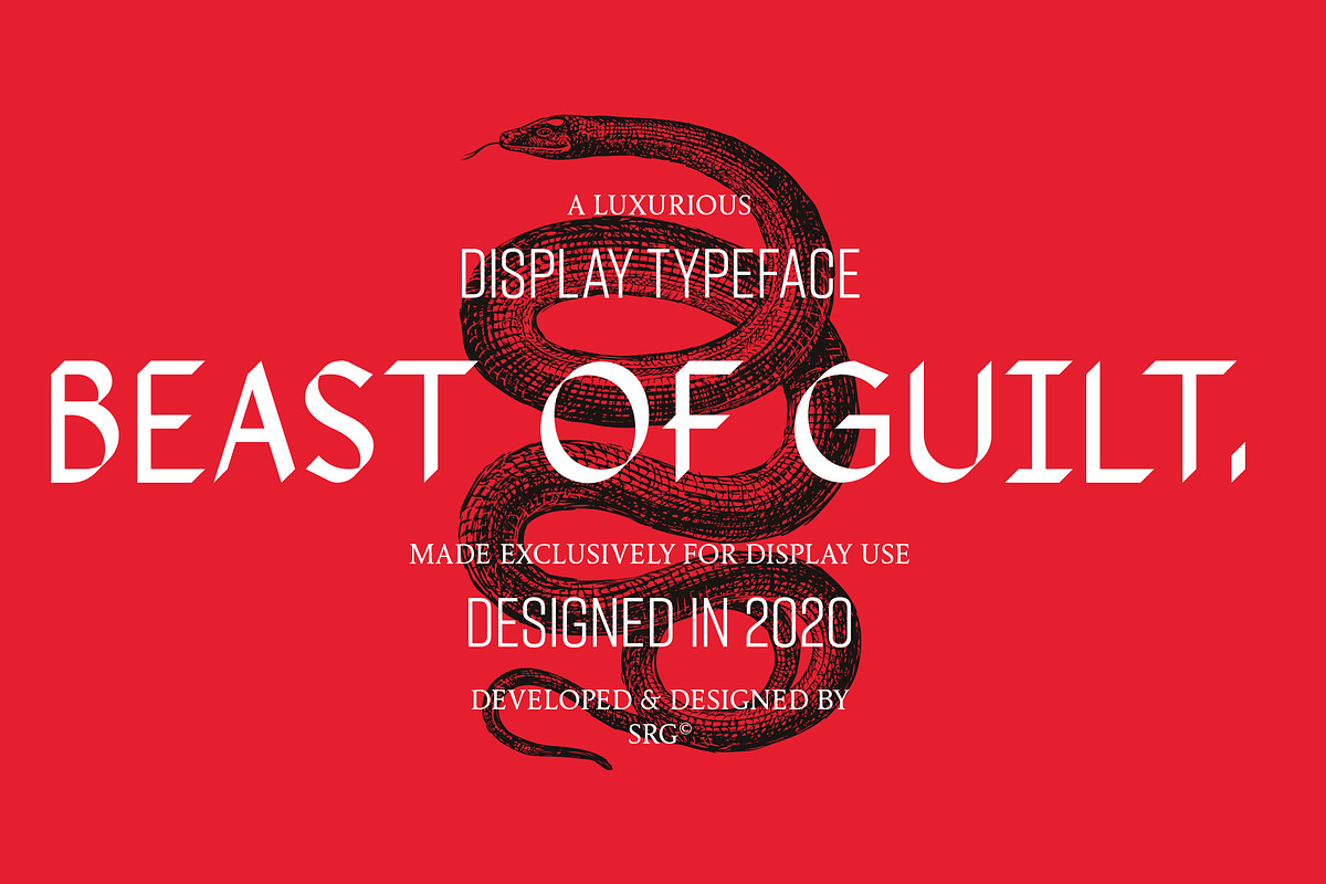 Srg-Beast of guilt display typeface
