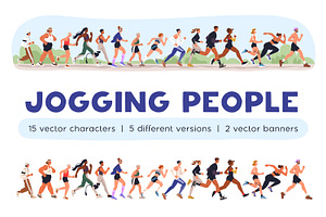 People jogging, running, doing sport, a Sport Illustration by Good Studio