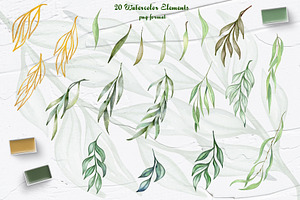 Watercolor Willow Clipart